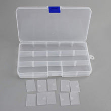 15-Grid Clear Plastic Jewelry Organizer Box with Dividers (1 Pc)